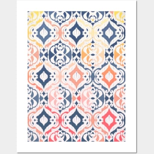 Tropical Ikat Damask Posters and Art